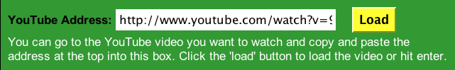 the location bar of the youtube player