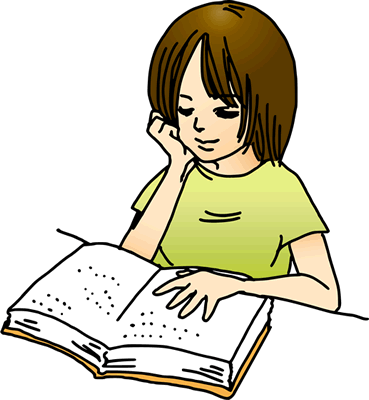 点字を読む人 イラスト